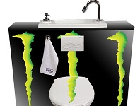 WC suspendu avec vasque WiCi Bati, habillage Monster (montage)